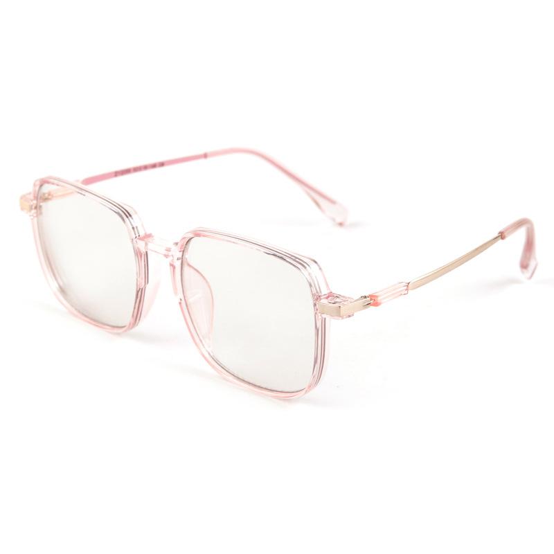 High-value photosensitive color-changing finished myopia glasses women's large-frame square plain and versatile anti-blue glasses