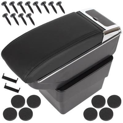 Skoda Octavia III 13-20 Armrest with Storage Compartment, Black Eco Leather + Mounting Kit