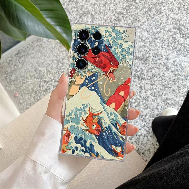 

Hokusai The Great Wave Anime Dragon Phone Case For Samsung Galaxy S25 S24 S23 S21 Ultra S20 FE S22 Plus A35 A55 5G Clear Cover Note 10 Plus
