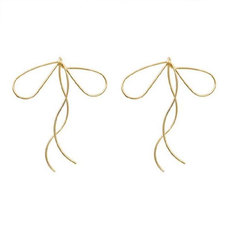 Graceful Bows Tie Earring Simple Line Cartilage Studs Bowknot Earrings Accessory 1
