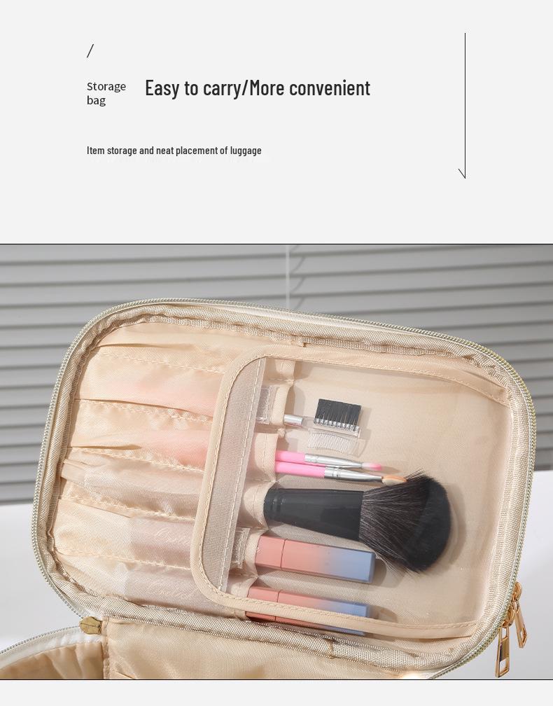 Flerfärgad dubbellagers PU-reseorganisatör för smycken och smink med vävd textur