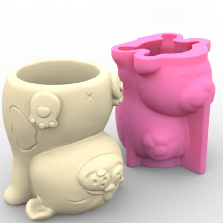 Succulent Plant Pots Silicone Mold Cat Panda Resin Mold DIY Animal Resin Mold