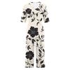 Women's Loose Casual V-Neck Printed Jumpsuit Slim Fit Wide Leg Jumpsuit Wide Leg Jumpsuit