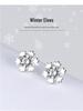 S925 Sterling Silver Snowflake Stud Earrings - Cute Christmas Gift Women's Jewelry