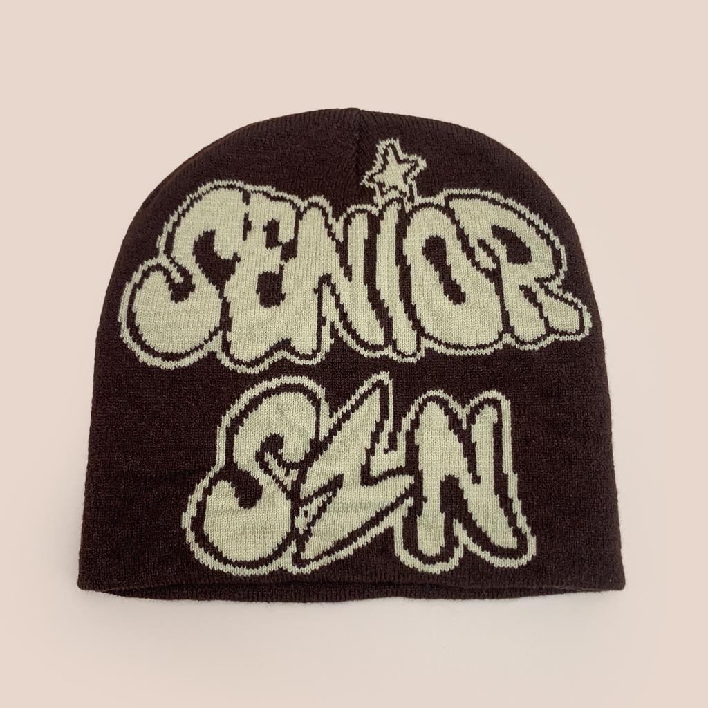 Popular Letter Jacquard Knitted Hat For Men And Women, Warm Personality Contrasting Colors, Hip-Hop Cold Hat, Pullover Hat