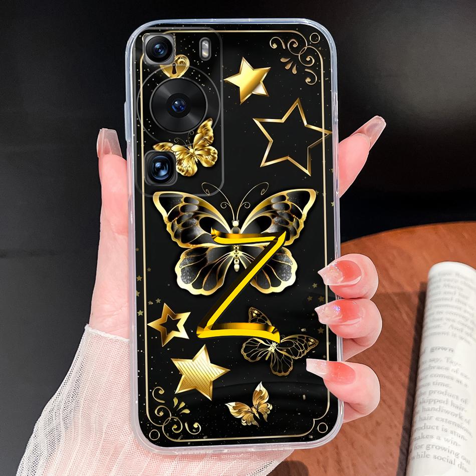 Phone Case For Huawei P60 P50 Pro P50E Lovely Letters Lightweight Soft TPU Transparent Silicone Shell For Huawei P 60 P 50 Cover