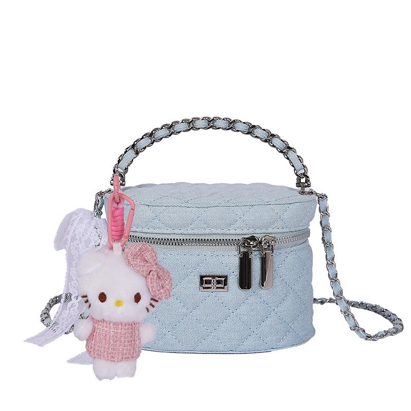 

Новая женская сумка-мессенджер на цепочке, универсальная на плечо without pendant светло-синий