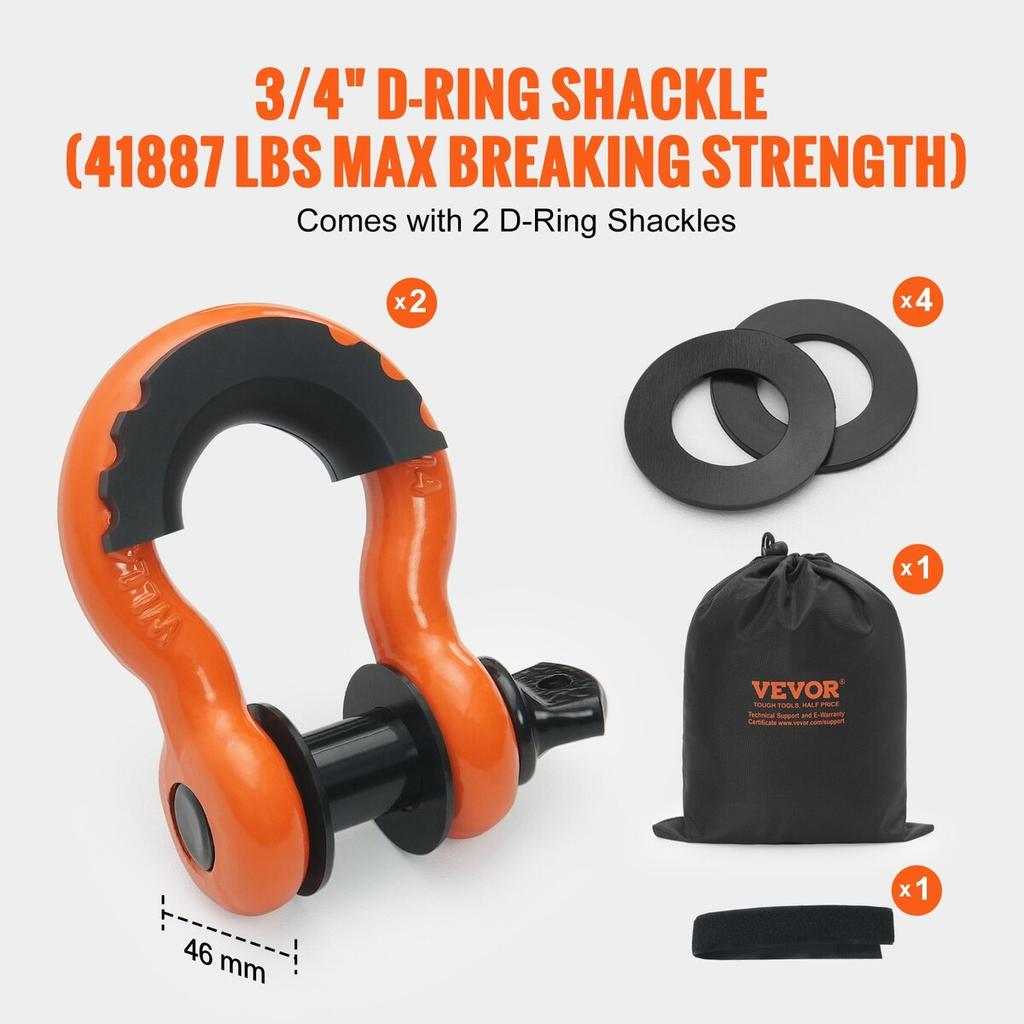 Heavy Duty Tow Strap Recovery Kit 3" X 30 Ft (MBS-36,000 Lbs) Tree Saver Winch Strap, Triple Reinforced Loop & Protective Sleeves & Storage Bag , 3/4"