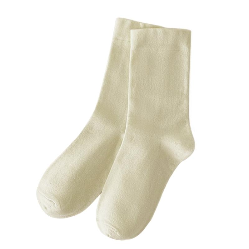 Women Girls Summer Spring Casual Cotton Slouch Crew Socks Japanese Style Solid Color Ice Silk Cooling Middle Tube Socks