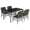 VidaXL Ensemble à Manger de Jardin avec Coussins 5 pcs, Table et Chaises de Patio, Meubles d'Extérieur Terrasse, Moderne, 3212032