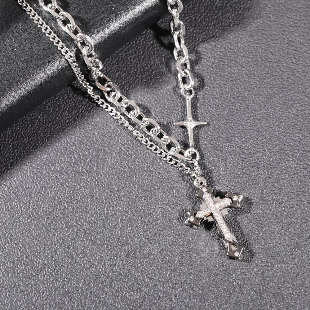 Men's Trendy Hip-Hop Titanium Steel Necklace: Fade-Resistant, Handsome, Unisex Jewelry Accessory.