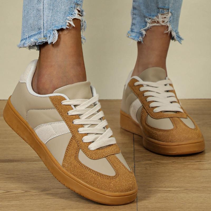 Women Retro Sneakers Versatile Leisure Shoes Men's Walking Jogging Shoes Casual Sports Shoes  Ins Trendy PU Leather Flats