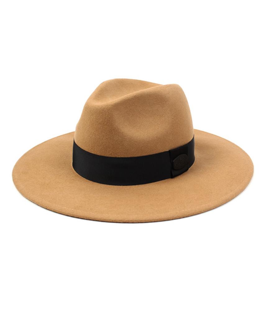 Yunibeosyeolkemiseuteuli Black Line Beige Wool Fedora