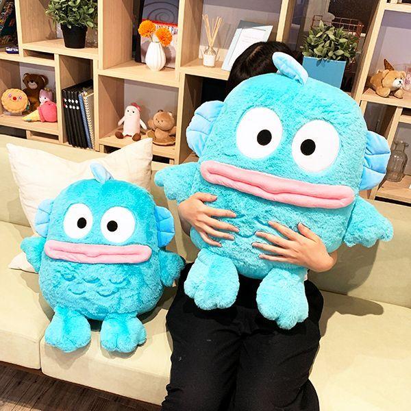 Sanrio Characters Fluffy Hangyodon L Plush Interior Big Size Blue