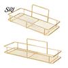 Bathroom Clutter Organizer Adhesive Storage Rack Wall Mounted Large Capacity Stable Load-bearing with Hollow Drainage Anti-Rust for Kitchen