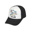 ULUK Flower Rabbit Embroidered Cotton Color Block Ball Cap_Black