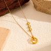 Gold Titanium Steel Necklace Light Luxury Premium Sense Necklace Jewelry Women's Non-Fading Clavicle Chain Stainless Steel Sweater Chain