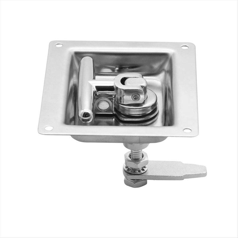 DT08 For RV Stainless Steel Panel Lock T-Shaped Folding Handle Door Lock Square Tool Lock Embedded Lock RV Accessories