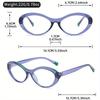 Minimalist Oval Cat Eye Fashion Glasses for Women - Semi Rimless PC Frame with Metal Hinges, Decorative TAC Lenses