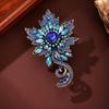 Vintage Court Style Leaves Brooches For Women Unisex Rhinestone Plants Casual Party Brooch Pin Gifts