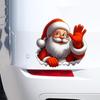 Santa Waving Hand Decal,3D Self-Adhesive Vinyl Sticker for Christmas, Polyvinyl Chloride Car & Window Cling, Suitable for Glass, Metal, Ceramic