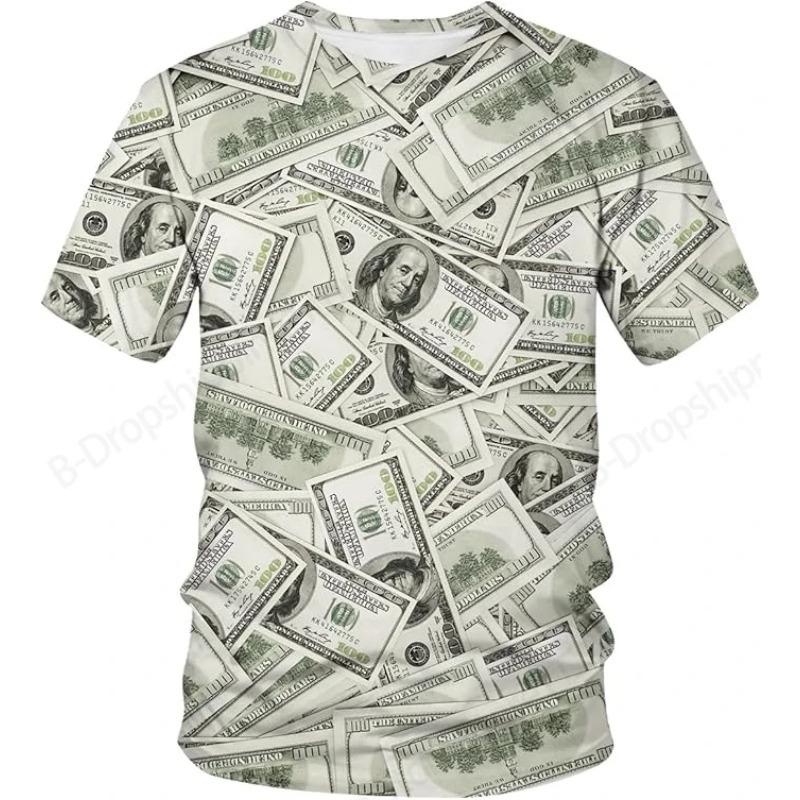Dolar 3D potisk Grafická trička Módní Ležérní Nadměrná Kulatý výstřih Krátký rukáv Pánská a Dámská Unisex trička