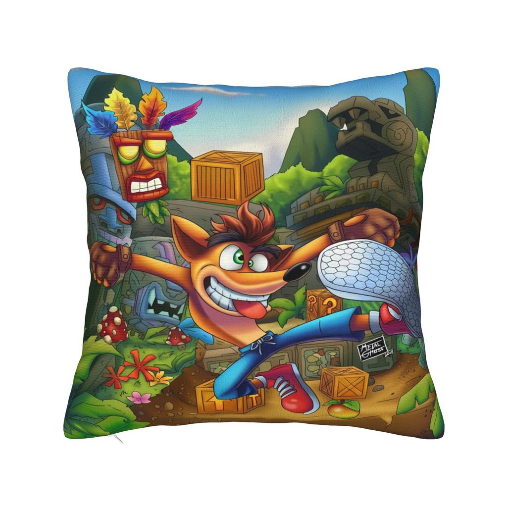 Crash Bandicoot Mask Icon Pillow Case Fashion Pillow Cover Square Pillowcases For Living Room Bed Chair