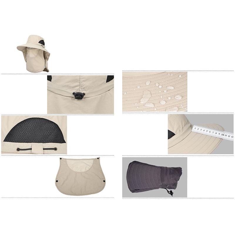 Sun Hat Men'S Fishing Hat Anti-Uv Sun Hat Anti-Sun Waterproof Hat Summer Travel Face Covering Neck Hat