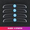Valve Stems Caps 4PCS Car Mirror Sticker Door Side Anti Collision Strip Decals For Volkswagen VW Polo Jetta Sagitar Magotan Pass Zh7