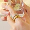 Fashionable and Indifferent Style Light Luxury Ring Simple Striped Checkered Ring for Women