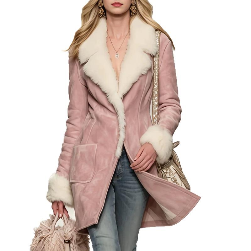 European and American style winter new solid color velvet jacket women's