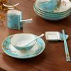 Yongfengyuan Madam Porcelain West Lake Blue 30-Piece Dinnerware Set