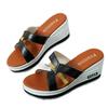 Ladies Shoes 2025 Brand Plus Size Open Toe Women's Slippers Platform Casual Slippers Women Mixed Colors Wedges Round Toe Sandals
