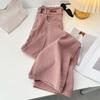 Women Spring Autumn High Waist Korean Style Pink Jeans Straight Denim Pants Female Simple Gentle All-matched Wide Leg Pants