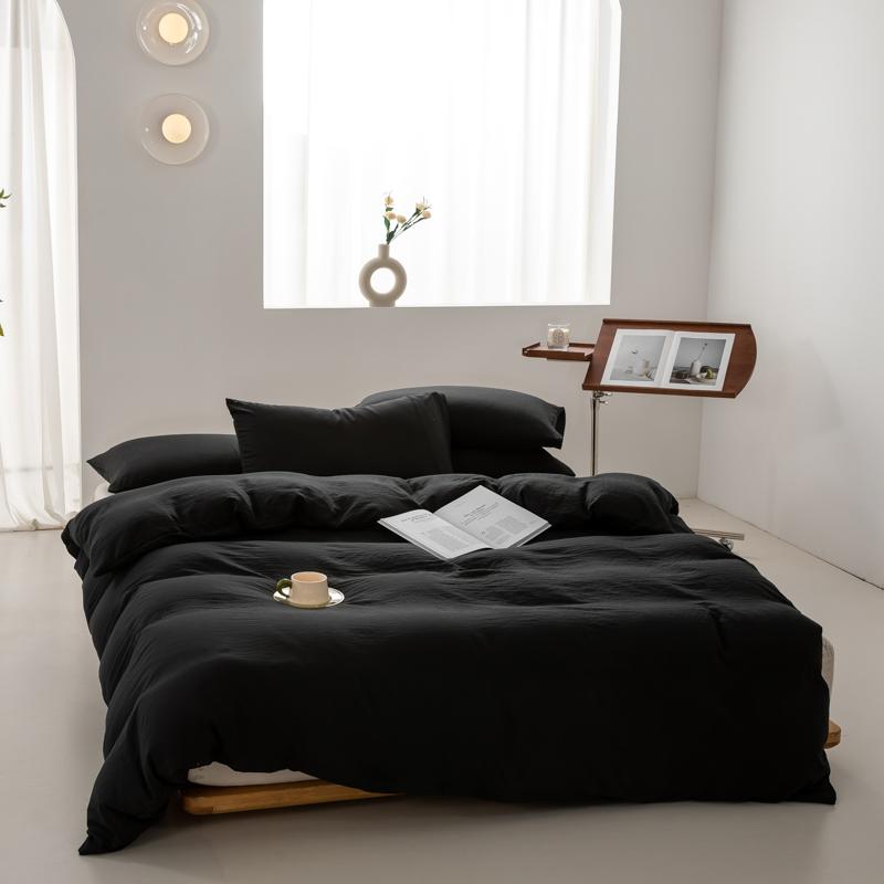 1ks Jednobarevný povlak na přikrývku 100% praná bavlna Povlak na přikrývku v japonském minimalistickém stylu Jednolůžková manželská postel velikosti King
