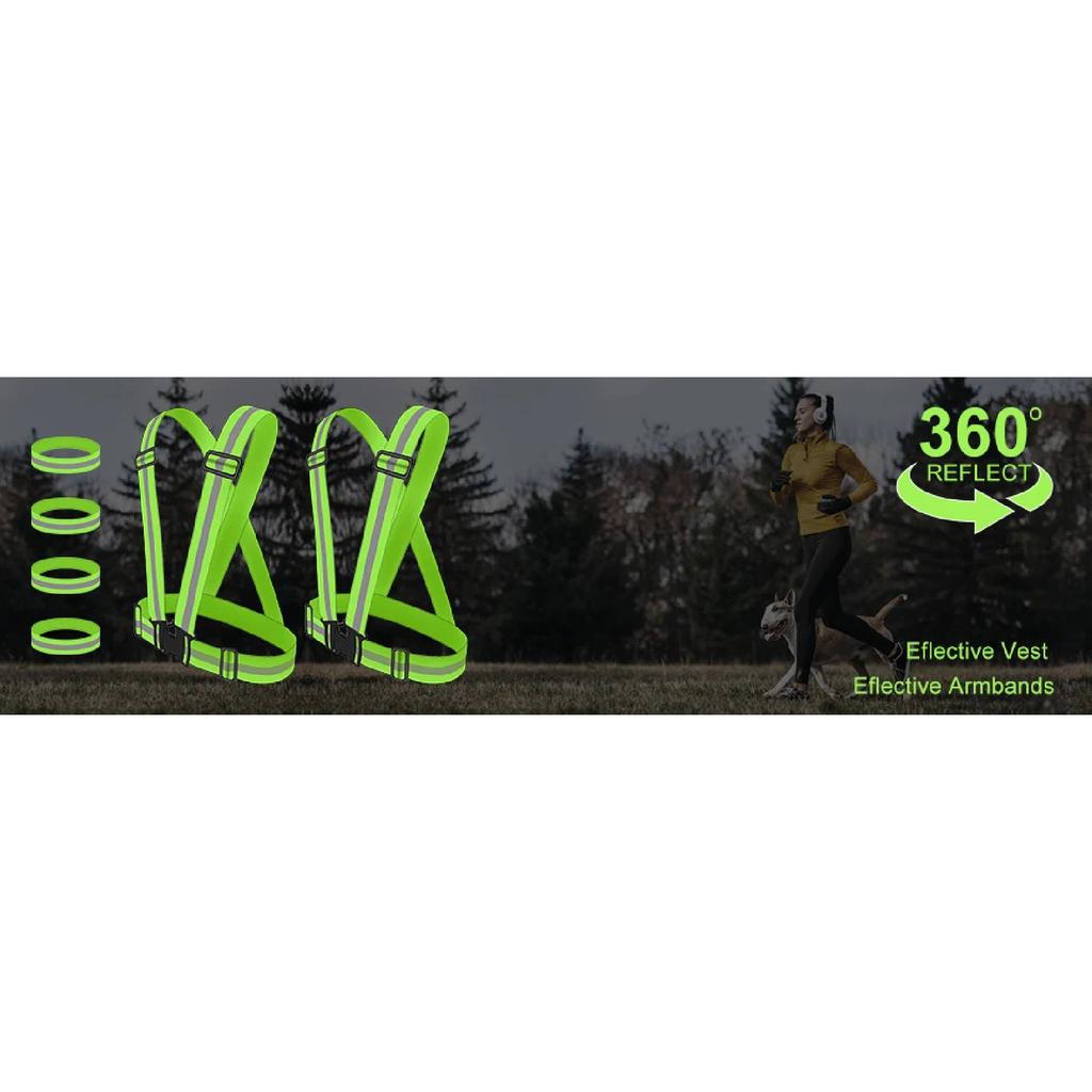 Correas Reflectantes de Alta Visibilidad Seguridad en el Trabajo Nocturno Correr Ciclismo Seguridad Chaleco Reflectante Ajustable Alta Visibilidad Reflectante