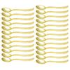 25pcs Party Tableware Set Golden Cutlery Tableware for Dinner Wear-Resistant Dinnerware with Comfortable Grip for Wedding Picnic
