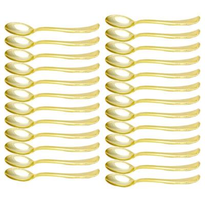 25pcs Party Tableware Set Golden Cutlery Tableware for Dinner Wear-Resistant Dinnerware with Comfortable Grip for Wedding Picnic