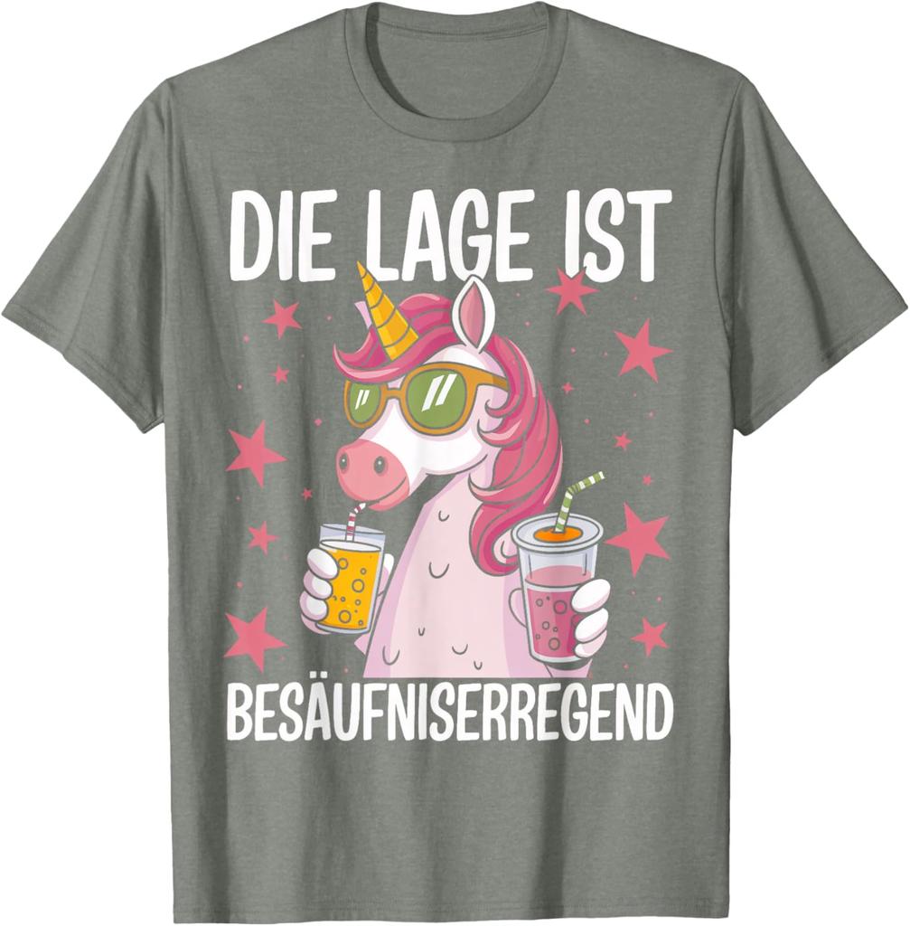 Funny German Text Graphic T Shirt Die Lage Ist Besäufniserregend Cotton Black Vintage Summer New Arrival Unisex Party Outfit