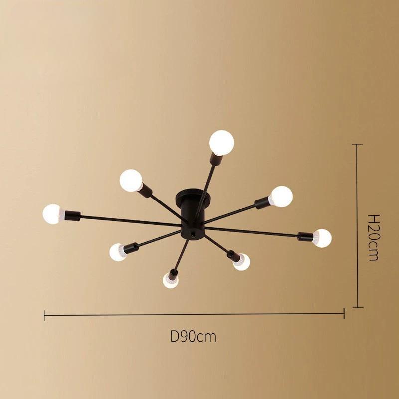 6/8/10 Head Multi-pole Ceiling Light Retro Industrial Loft Nordic Dome Light Home Decoration Lighting (bulb Not Included)