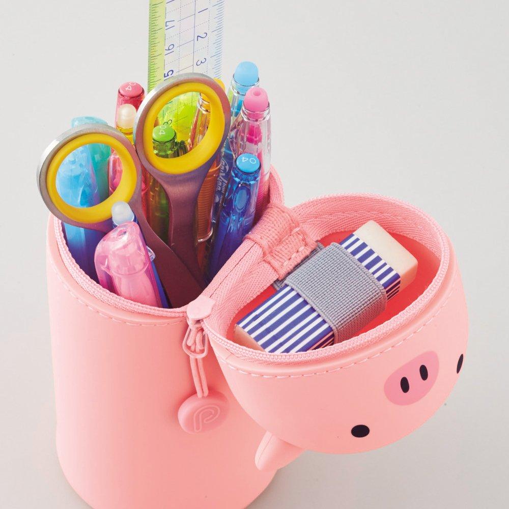 LIHIT LAB Stand Pencil Case BIG PuniLab Kuroneko A7714-3