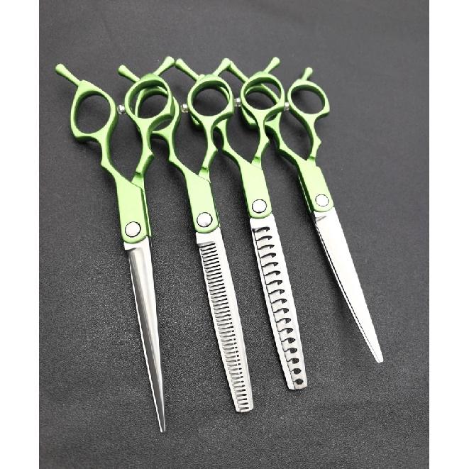 6.5INCHlightweight and curved color pet grooming scissor set, straight , fine-tooth , fishbone , trimming hair of cats and dogs