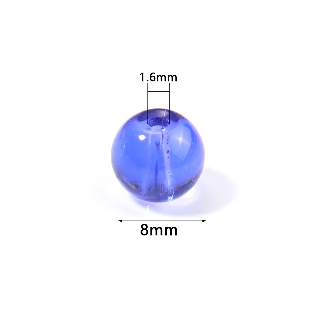 50pcs 8mm Glass Round Beads Colorful Transparent Loose Spacer Beads For Jewelry Making DIY Crafts Bracelets Necklace Accessories