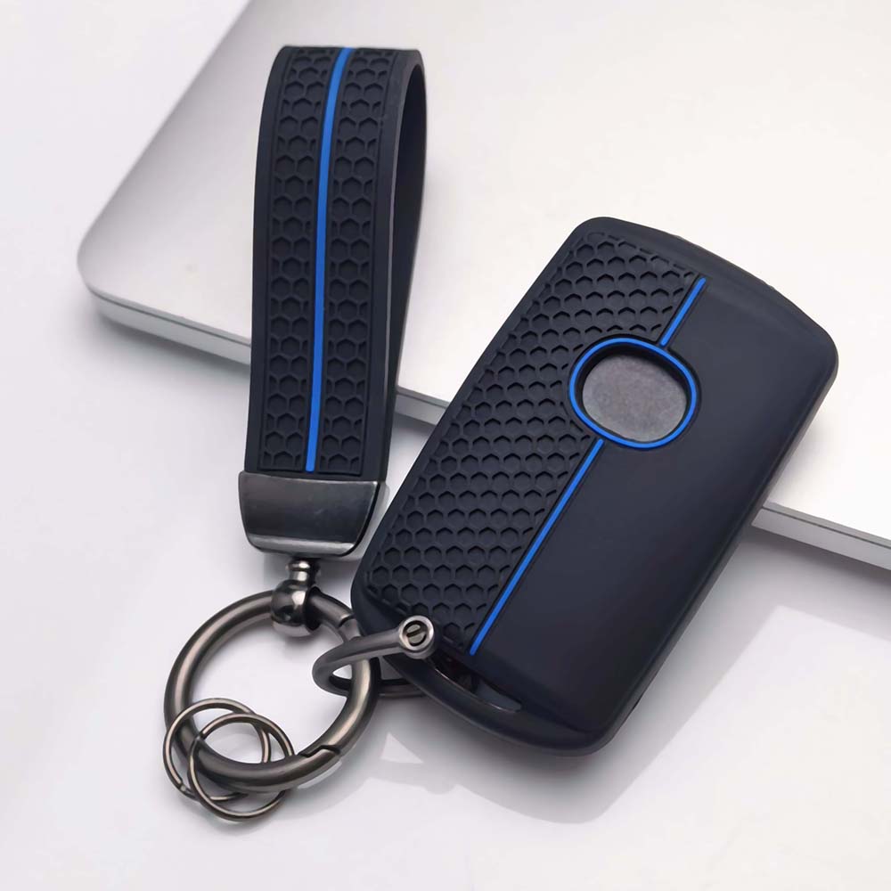 Key Holder Cover for Mazda cx5 cx9 cx30 cx-50 mx5 miata with Keychain Anti-Scratch Guard Shockproof Protection Soft Grip Texture Dust Resistant Cover