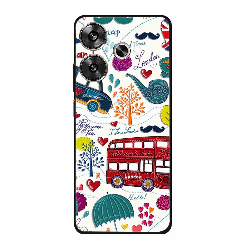3D Embossed Case For Xiaomi Poco M6 4G Phone Case M 6 Plus Flowers Silicone Soft Coque For Xiaomi Redmi 13 13x Back Cover Case
