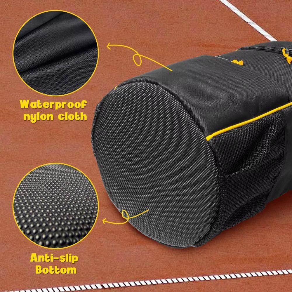 Two Way Zippers Tennis Storage Bag Shoulder Strap Tennis Balls Holder Bag  Racket Sports