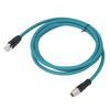 Kabel Ethernet przemysłowy M12 8Pin X Code Złącze proste do RJ45 męski Adapter Kabel CAT6A 2 metry