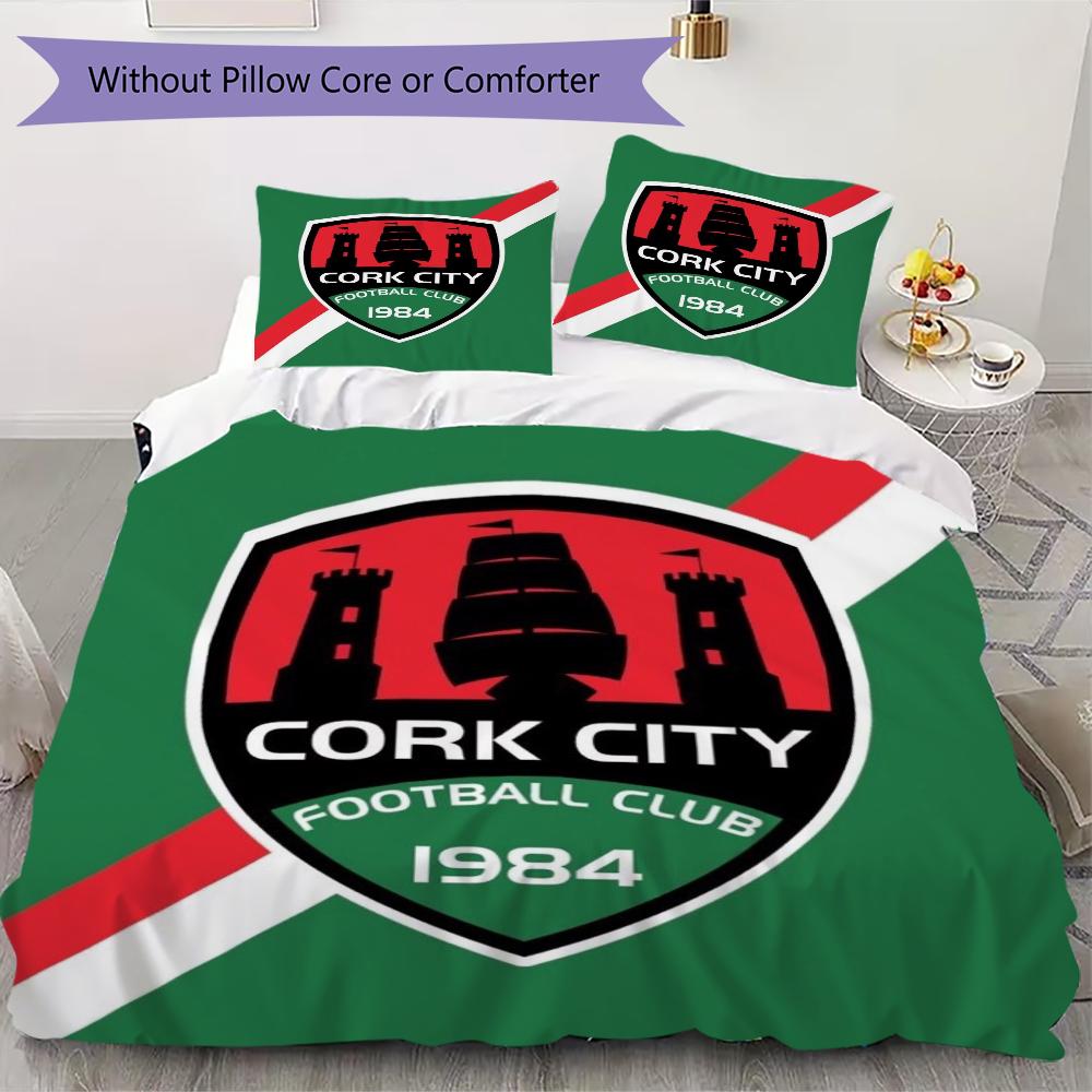Cork City Fc Pattern Bedding Uilt Set Uilt Cover Pillowcase Home Decoration Birthday Gift (1 * Duvet Cover + 2 * Pillowcase Without Core)
