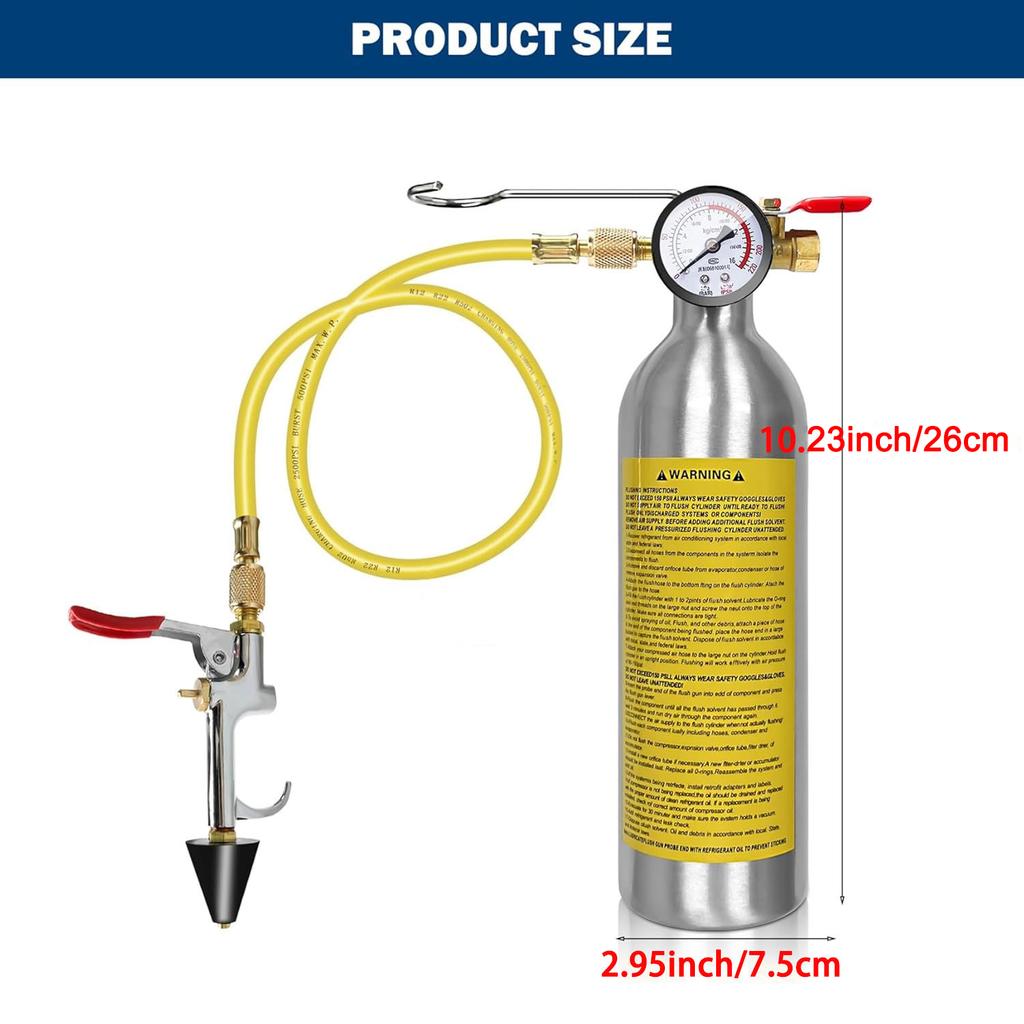 Automotive Air conditioning piping condenser canister cleaning bottle Kits A/C system flush SET