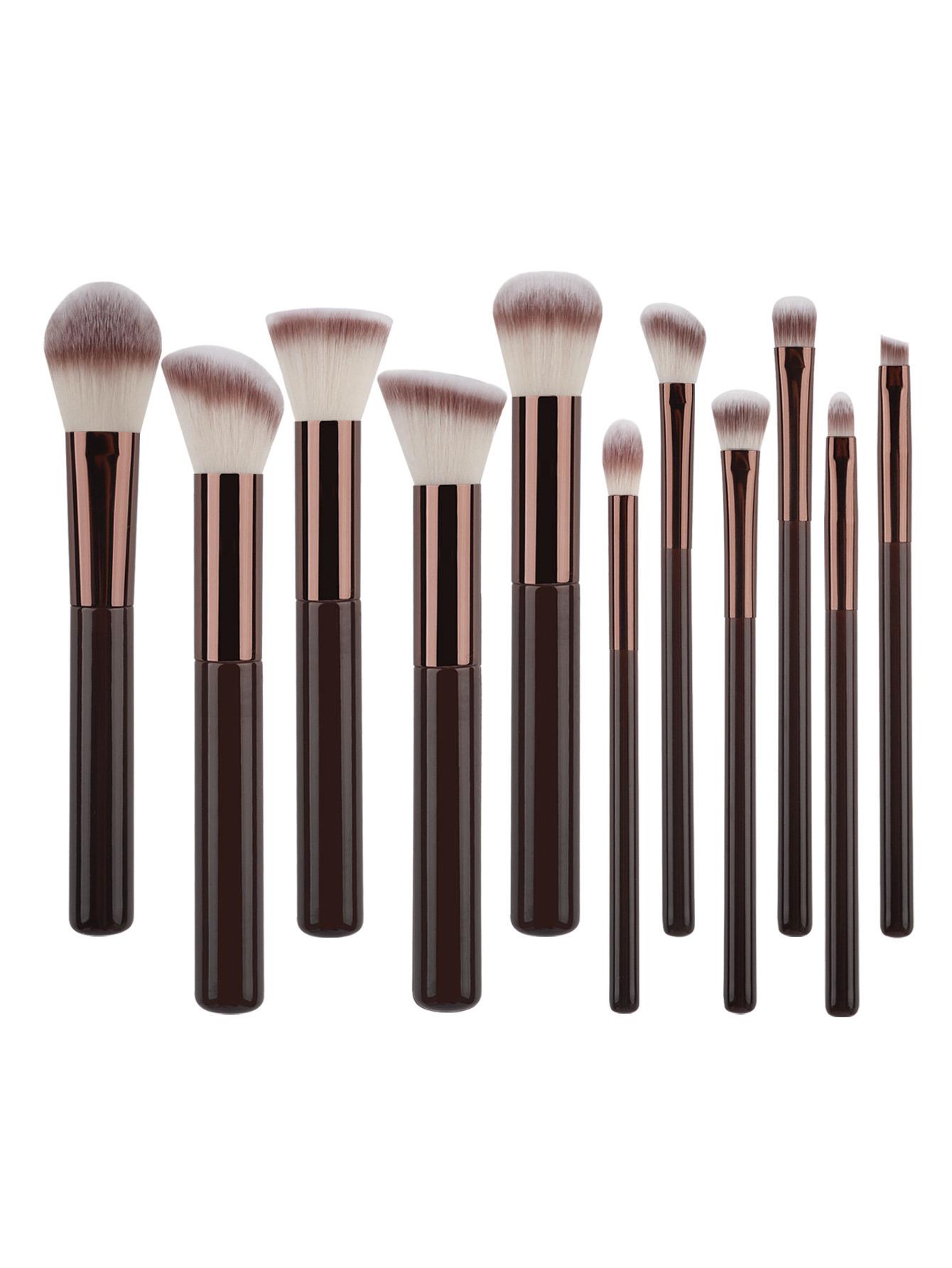 11-Piece Makeup Brush Set - Powder, Blush, Contour, Foundation, Eyeshadow Brushes